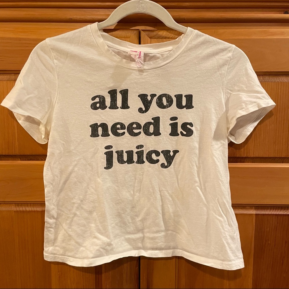 RARE Juicy Couture x UO Cropped T-Shirt “all you need is juicy”